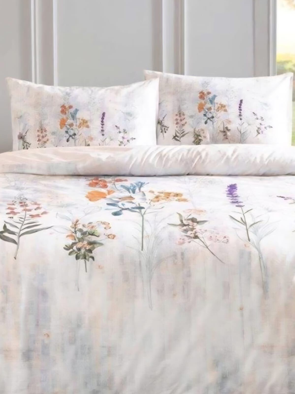 ÖZDİLEK NEV ÇİFT KİŞİLİK NEVRESİM TAKIMI FLORAISON SOMON