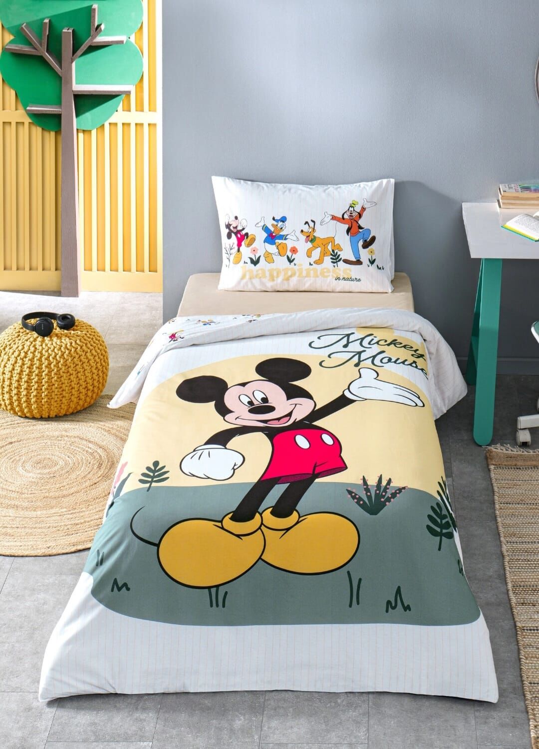 ÖZDİLEK LİSANSLI MICKEY NOMADIC TEK KİŞİLİK NEVRESİM TAKIMI