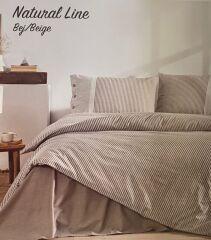 ÖZDİLEK ÇİFT KİŞİLİK RANFORCE NEVRESİM TAKIMI NATURAL LINE BEJ