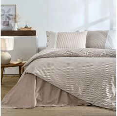 Özdilek Çift Kişilik Ranforce Nevresim Takımı Natural Line Bej