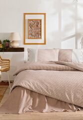 Özdilek Çift Kişilik Ranforce Nevresim Takımı Natural Line Somon