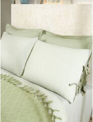 Özdilek Pikeli Ranforce Nevresim Takımı Çift Kişilik Natural Yeşil