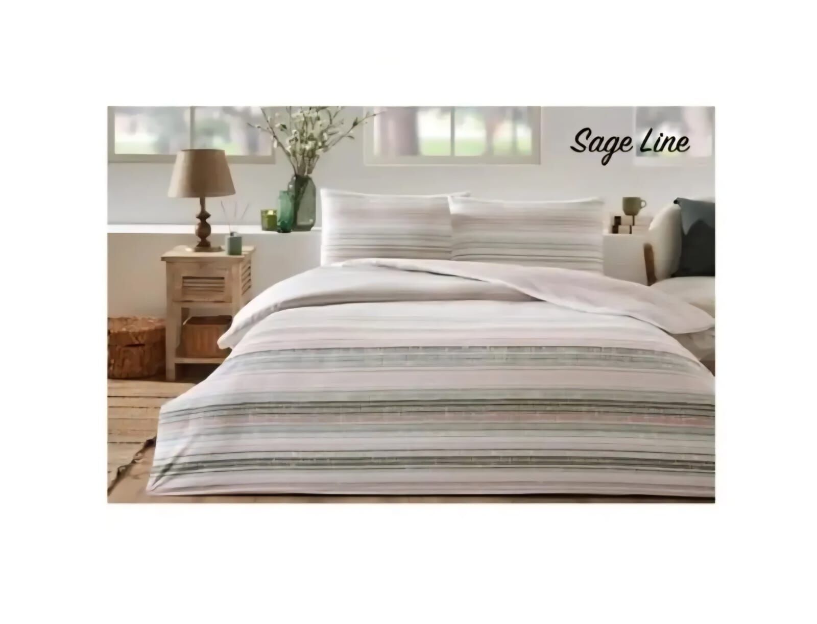 Özdilek Nev Çift Kişilik Nevresim Takımı Sage Line Pudra