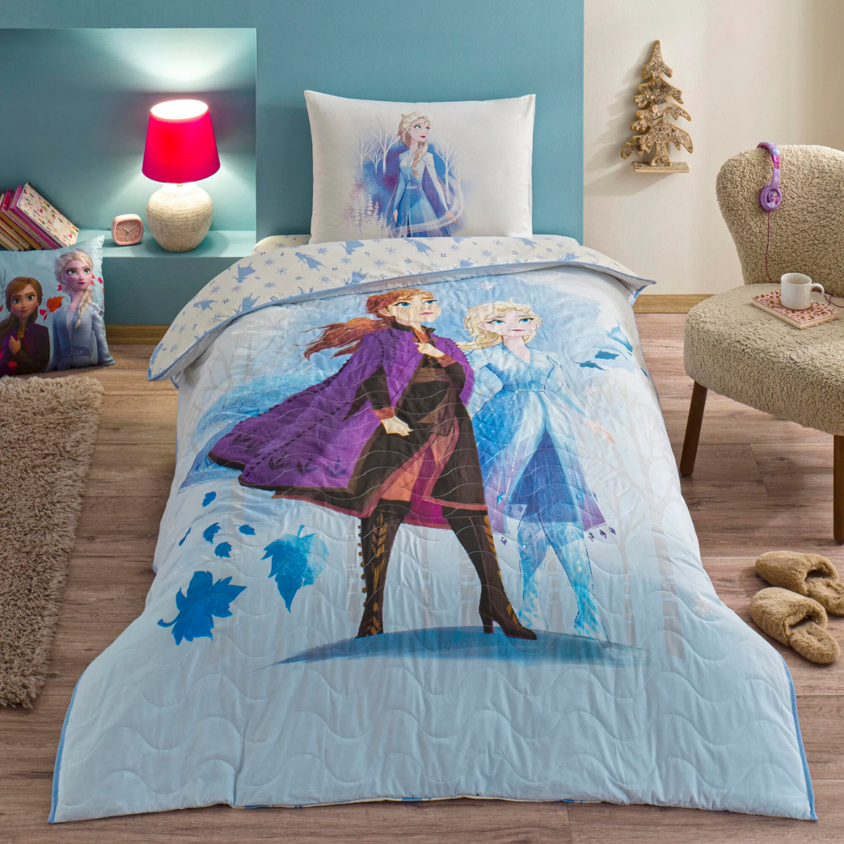Taç Lisanslı Disney Frozen Sisters Pamuk Tek Kişilik Complete Set