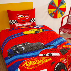Taç Lisanslı Disney Cars Race Track Pamuk Tek Kişilik Complete Set