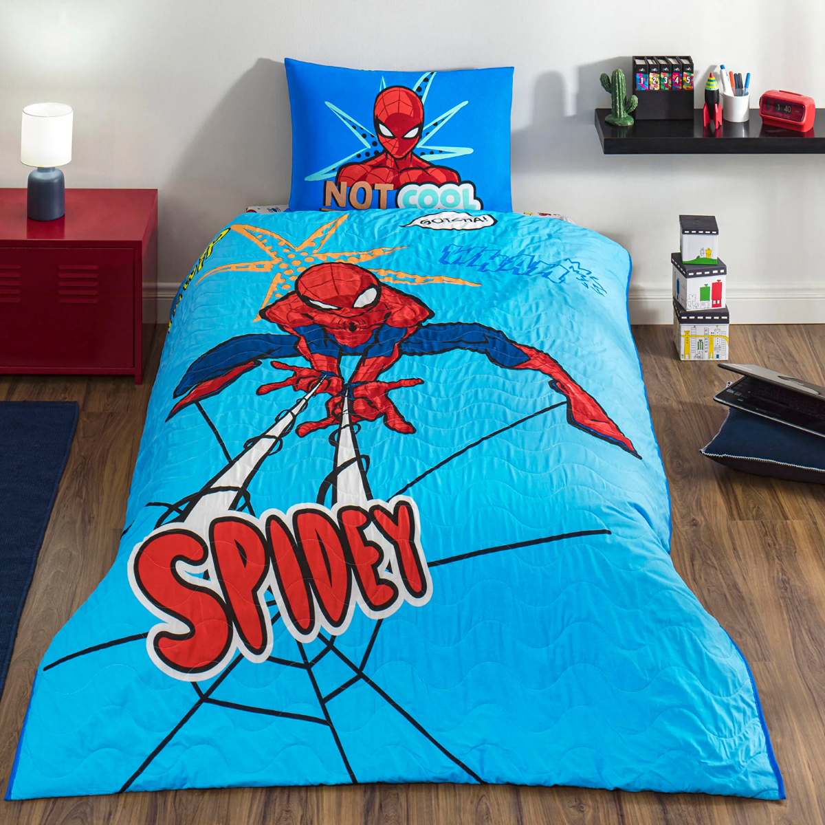 Taç Lisanslı Spiderman Thwip Pamuk Tek Kişilik Complete Set