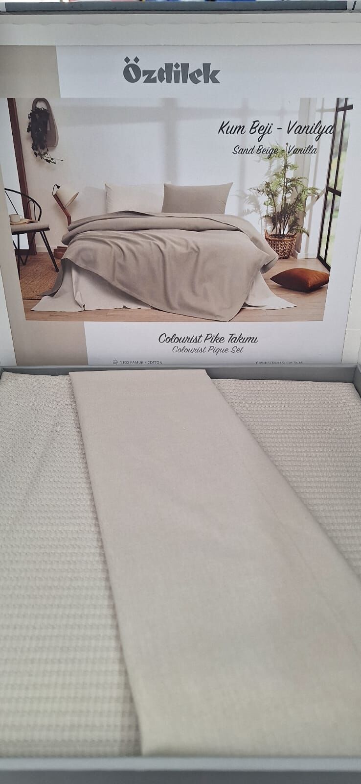 Özdilek Çift Kişilik Ranforce Pike Takımı Colourist Kum Beji Vanilya