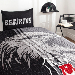Taç Lisanslı Beşiktaş Kartal Pamuk Tek Kişilik Complete Set