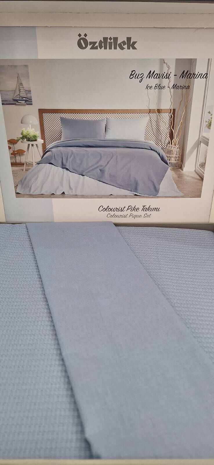 Özdilek Tek Kişilik Ranforce Pike Takımı Colourist Buz Mavi-Marina