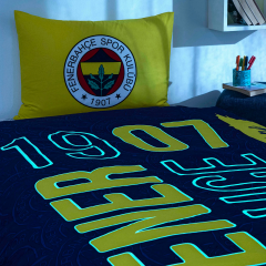 Taç Lisanslı Fenerbahçe Şanlı Kanarya Pamuk Tek Kişilik Nevresim Takımı