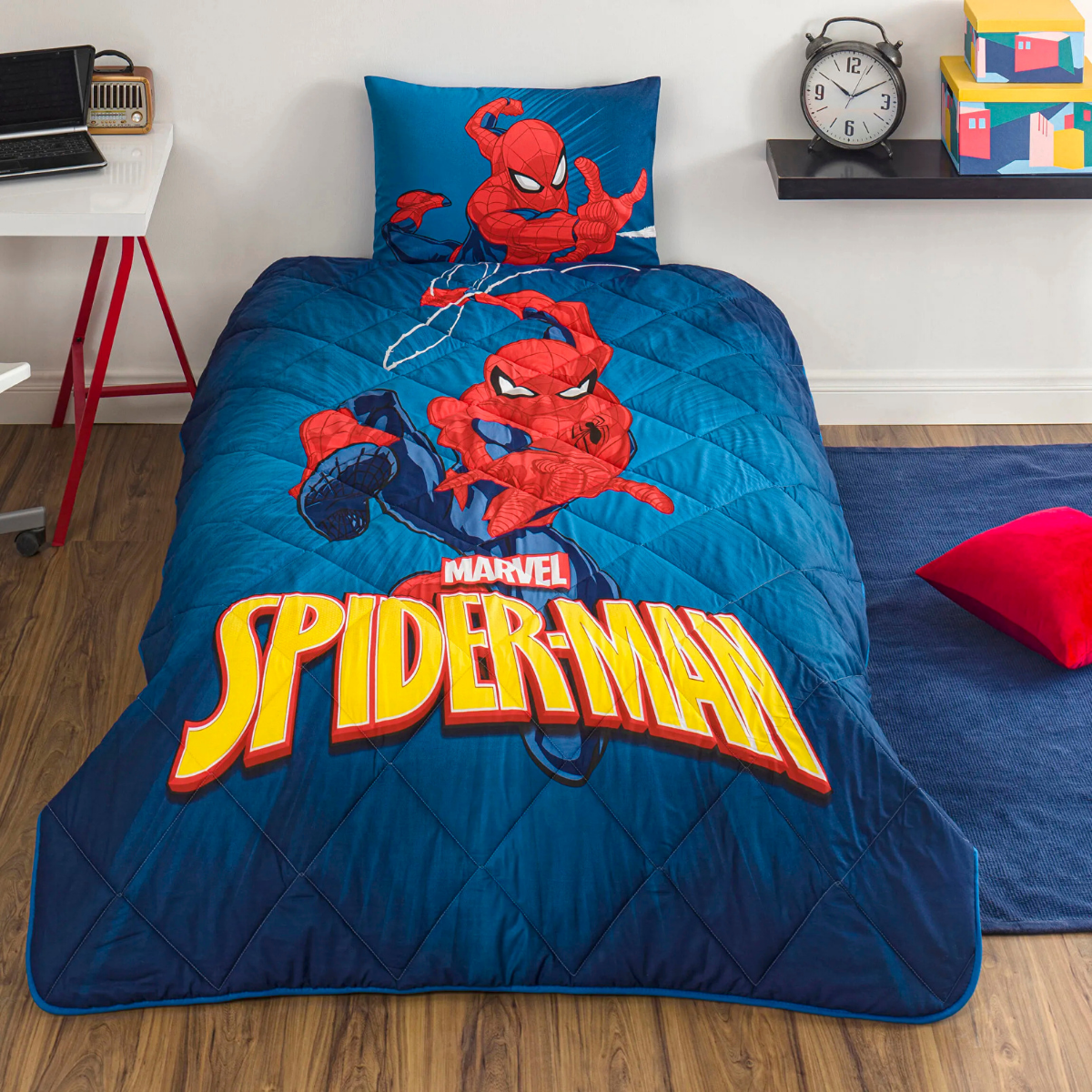 Taç Lisanslı Spiderman Classical Pamuk Tek Kişilik Yorgan Seti