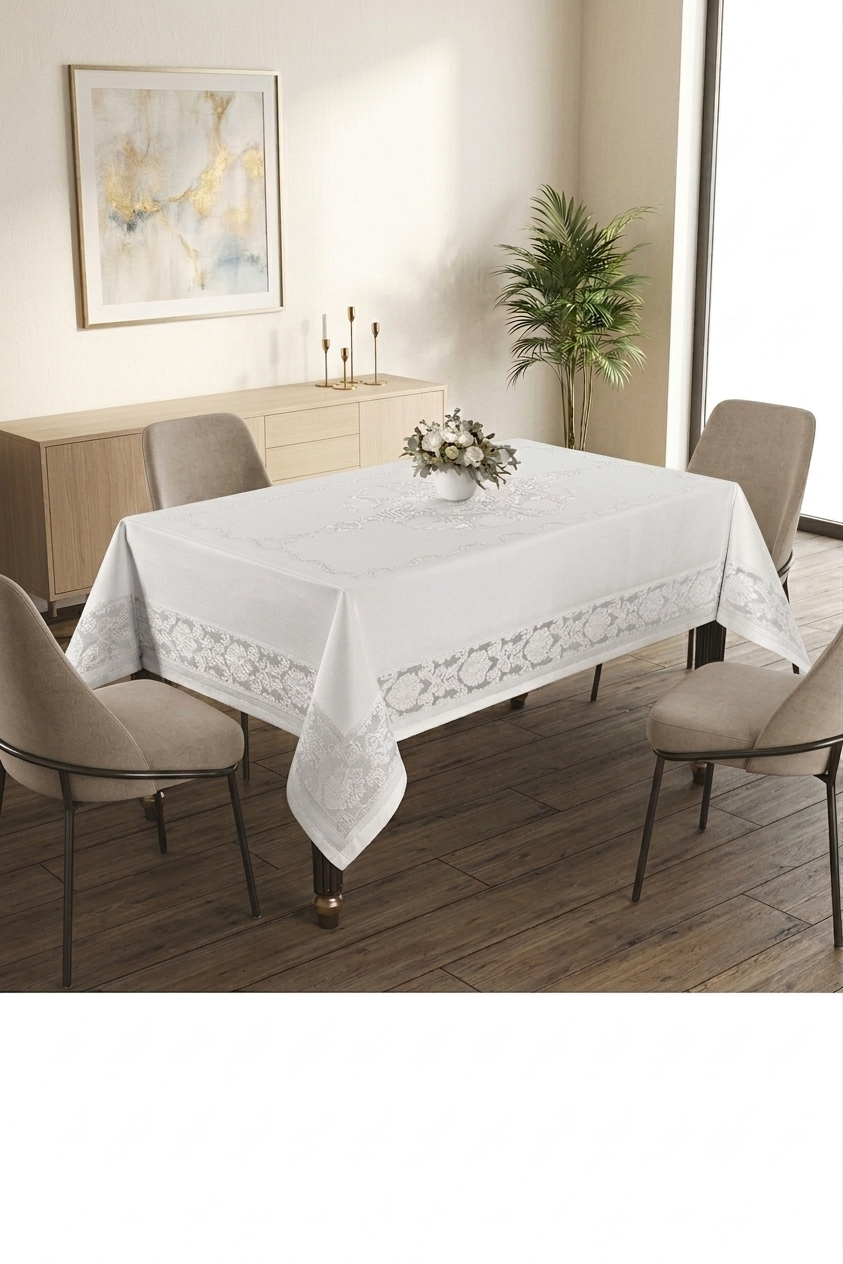 Jumbo Dertsiz Masa Örtüsü Su İtici Özellikli 160*260cm - BEYAZ