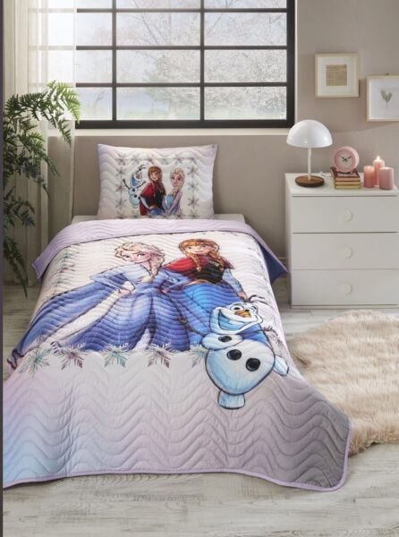 Özdilek Lisanslı Tek Kişilik Yatak Örtüsü Takımı Frozen Frosted Lights