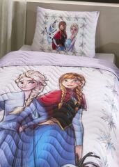 ÖZDİLEK LİSANSLI TEK KİŞİLİK YATAK ÖRTÜSÜ TAKIMI FROZEN FROSTED LIGHTS