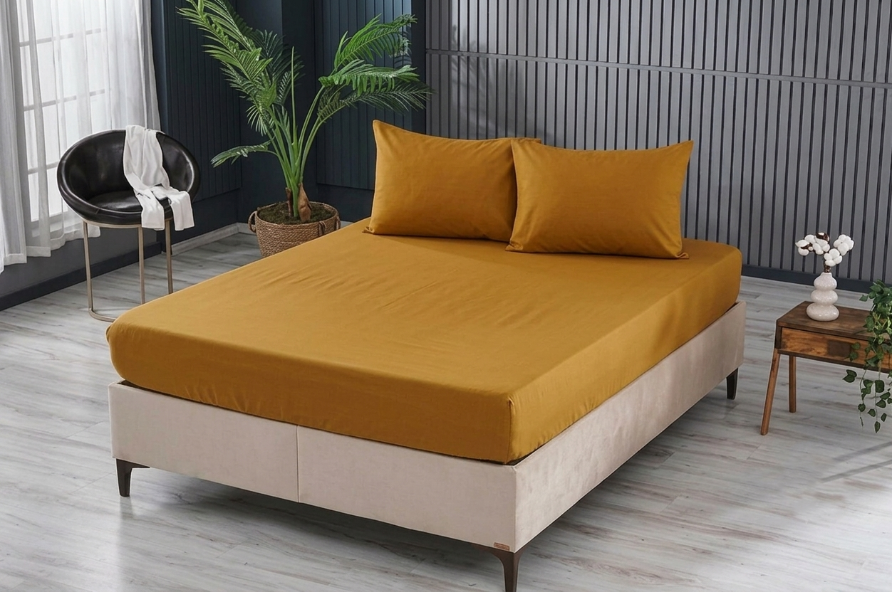 Clasy Çift Kişilik Lastikli Çarşaf Takım 160*200cm Zencefil