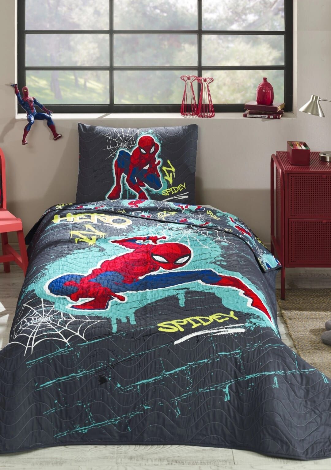 Özdilek Tek Kişilik Yatak Örtüsü Takımı Spiderman Street Slinger