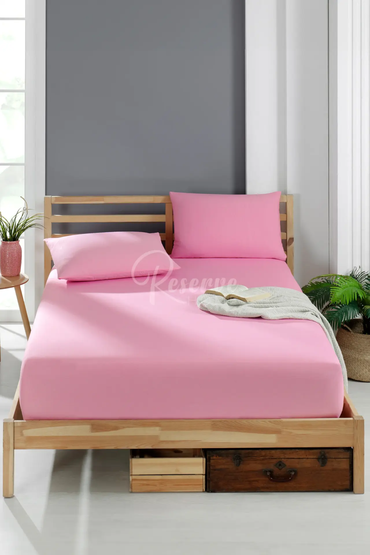 Clasy Çift Kişilik Lastikli Çarşaf Takım 160*200cm Pembe