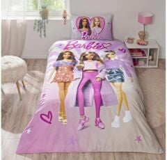 Taç Lisanslı Barbie Shine Tek Kişilik Nevresim Takımı