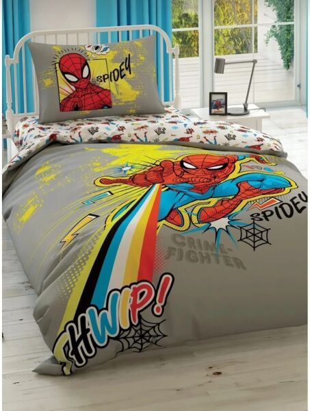 Taç Lisanslı Spiderman Power Tek Kişilik Nevresim Takımı