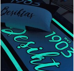 Taç Lisanslı Beşiktaş 1903 Glow Gece Işıltısı Tek Kişilik Nevresim Takımı