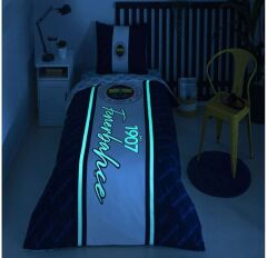 Taç Lisanslı Fenerbahçe 1907 Glow Gece Işıltısı Tek Kişilik Nevresim Takımı