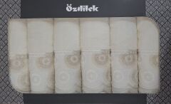 Özdilek Beyza Güpürlü 6'lı Havlu 50*90 Cm El-Yüz Havlusu Krem