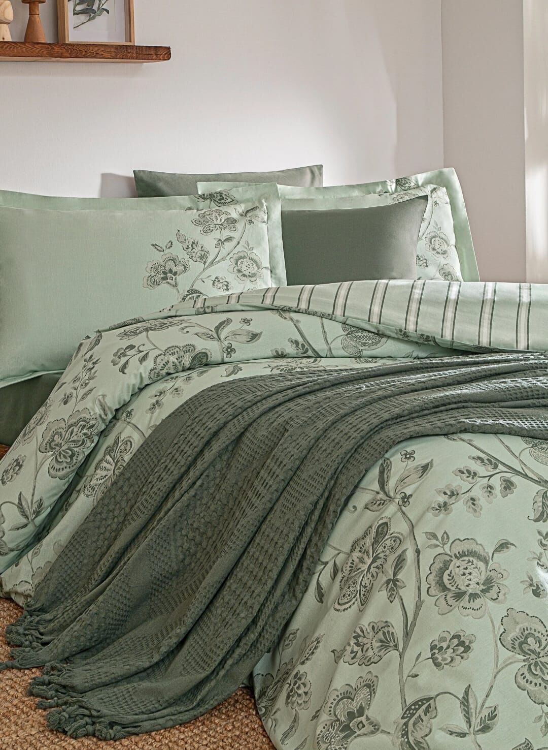 Özdilek Pikeli Nevresim Takımı Çift Kişilik Fresque Yeşil