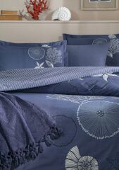 Özdilek Pikeli Nevresim Takımı Çift Kişilik Corallino Lacivert