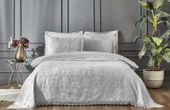 Özdilek Anna Gri Gelin Seti 7 Parça Nevresimli Pike Takımı