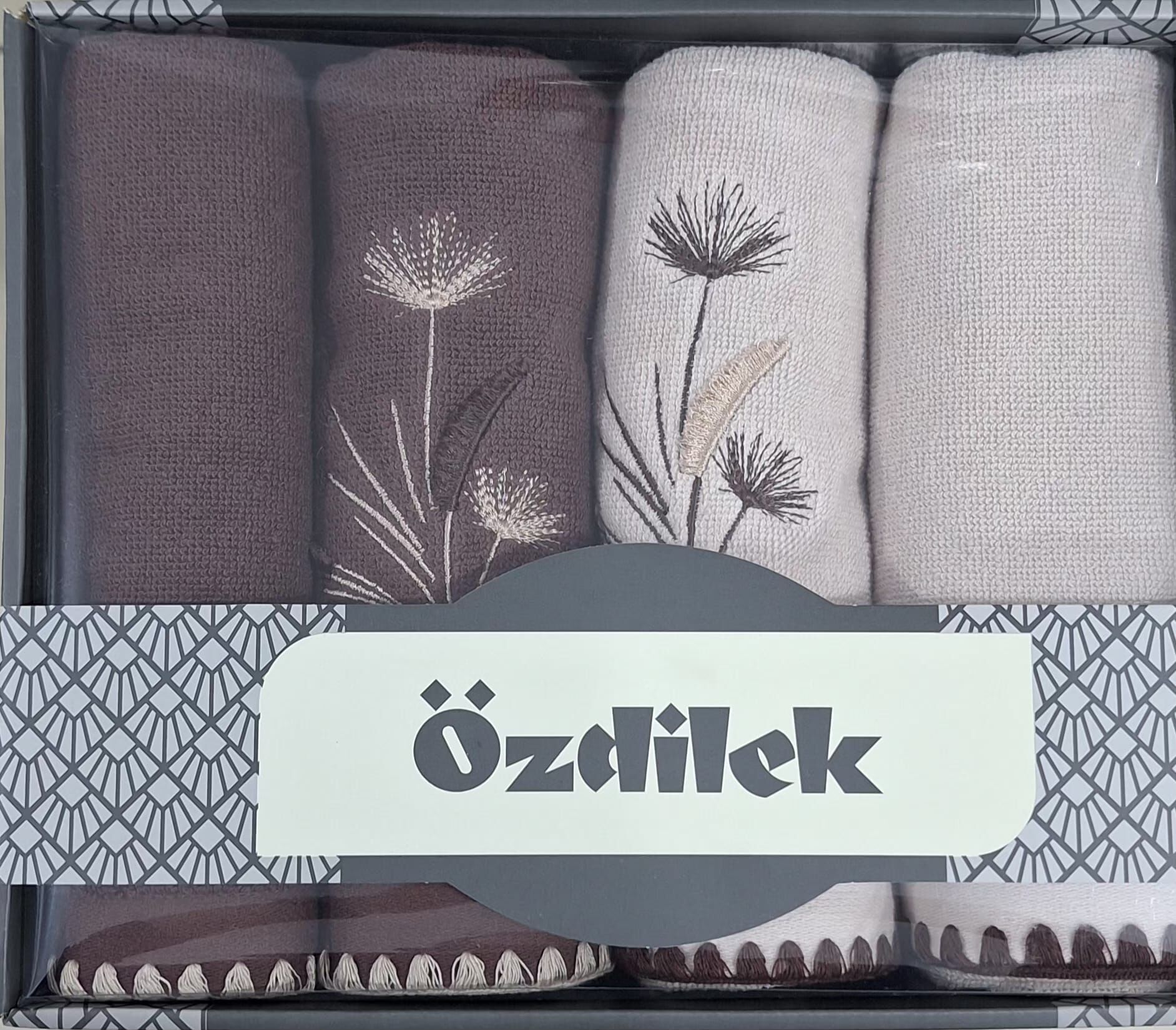 Özdilek Pampas Renkli Kutulu 4'lü Havlu 50*90Cm El-Yüz Havlusu