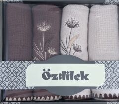 Özdilek Pampas Renkli Kutulu 4'lü Havlu 50*90Cm El-Yüz Havlusu