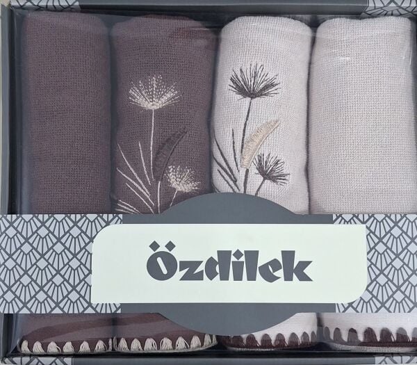 Özdilek Pampas Renkli Kutulu 4'lü Havlu 50*90Cm El-Yüz Havlusu