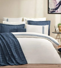 Özdilek Gelin Seti Maze Yatak Örtülü Nevresim Takımı 10 Parça İndigo