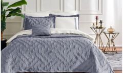 Özdilek Gris Yatak Örtülü Nevresim Takımı 10 Parça İndigo