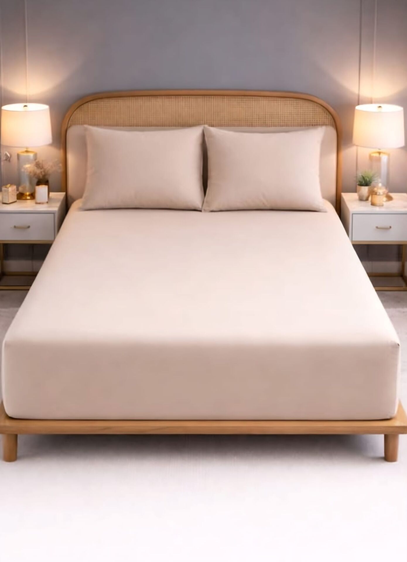 Clasy Ranforce Tek Kişilik Lastikli Çarşaf Takımı 100*200cm Bej