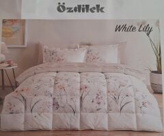 ÖZDİLEK ÇİFT KİŞİLİK RANFORCE UYKU SETİ WHITE LILY LİLA