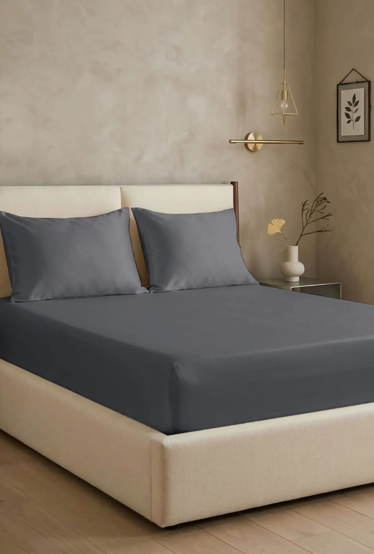 Clasy Ranforce Tek Kişilik Lastikli Çarşaf Takımı 100*200cm Koyu Gri