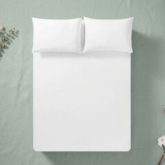Clasy Ranforce Tek Kişilik Lastikli Çarşaf Takımı 100*200cm Beyaz