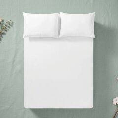 Clasy Ranforce Tek Kişilik Lastikli Çarşaf Takımı 100*200cm Beyaz