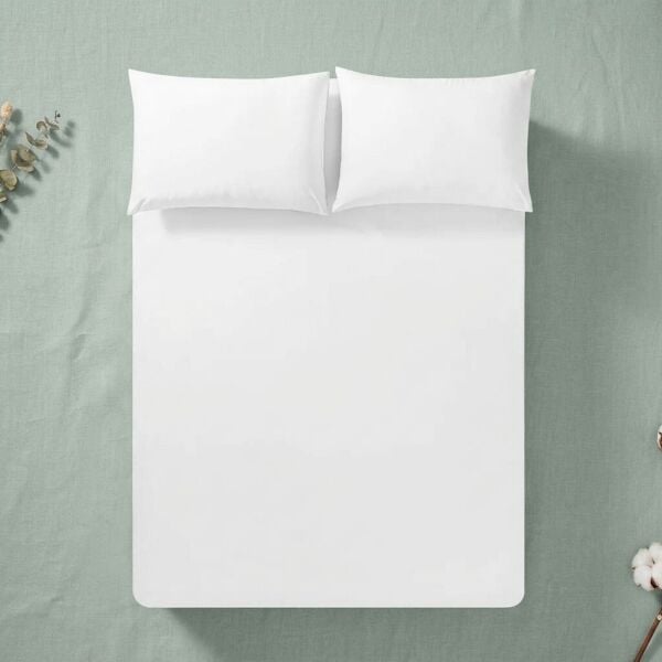 Clasy Ranforce Tek Kişilik Lastikli Çarşaf Takımı 100*200cm Beyaz