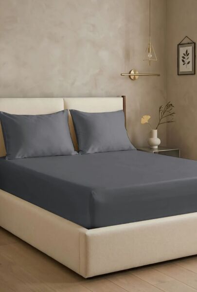 Clasy Ranforce Tek Kişilik Lastikli Çarşaf Takımı 120*200cm Koyu Gri