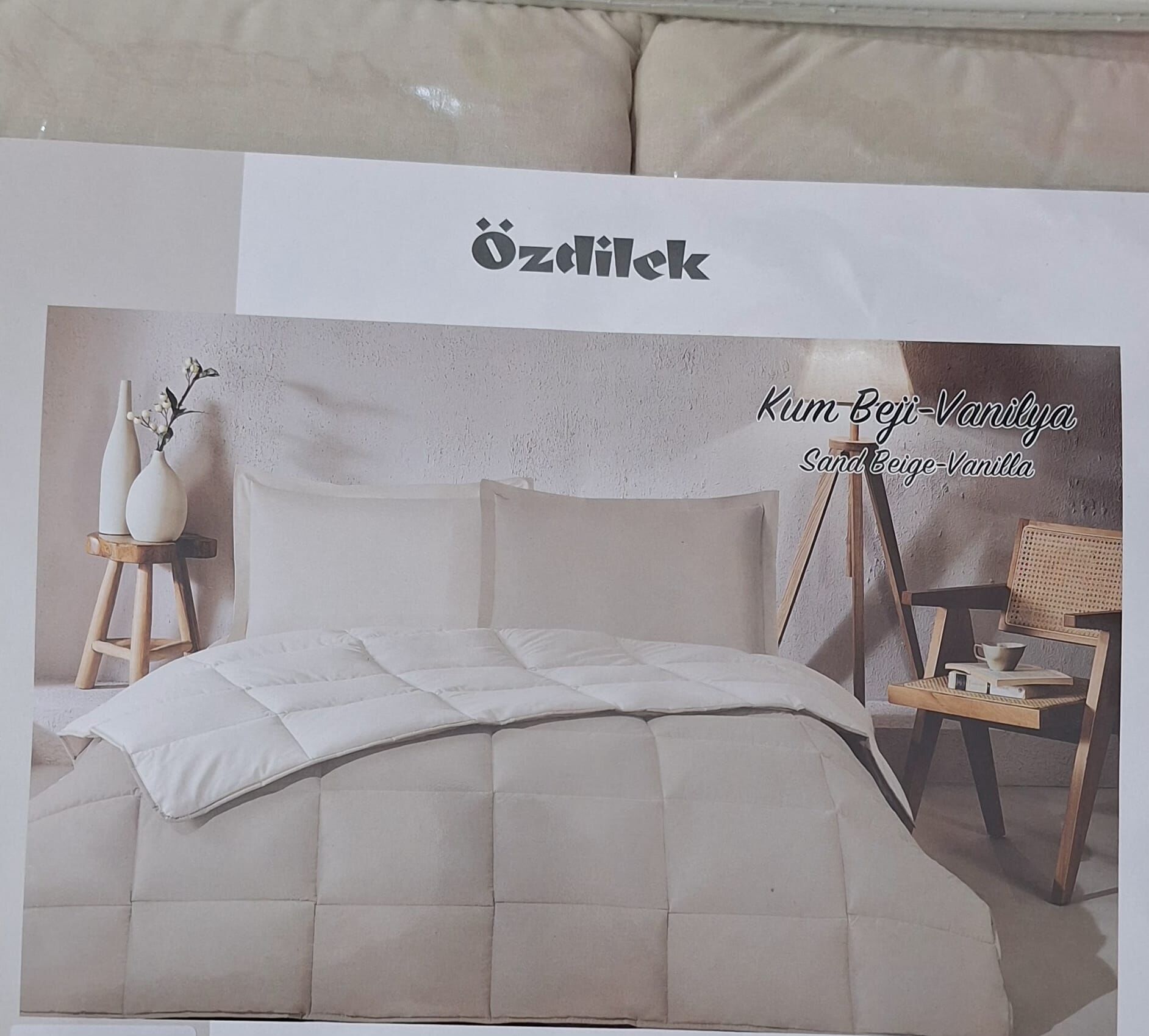 ÖZDİLEK ÇİFT KİŞİLİK RANFORCE YATAK SETİ KUM BEJİ VANİLYA