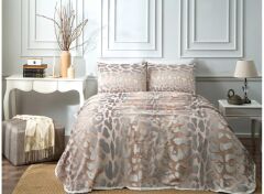 Taç Ranforce Çift Kişilik Pike Takımı Lacey Gül Kurusu