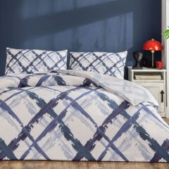 Taç Ranforce Nevresim Takımı Çift Kişilik Briza Mavi