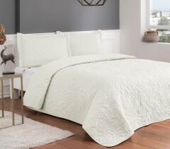 Taç Gala Tek Kişilik Yatak Örtüsü Takımı Ekru