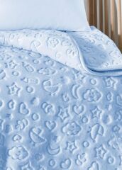 Özdilek Embos Kutulu Bebek Battaniyesi 100*120 Cm Mavi