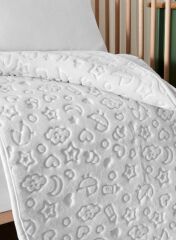 Özdilek Embos Kutulu Bebek Battaniyesi 100*120 Cm Açık Gri