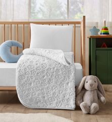 Özdilek Embos Kutulu Bebek Battaniyesi 100*120 Cm Açık Gri