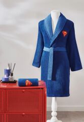 Özdilek Lisanslı Superman Hero Bornoz Seti Lacivert