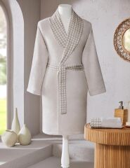 Özdilek Aurea Saten Kumaşlı Şal Yaka Kadın Bornoz Seti L/Xl